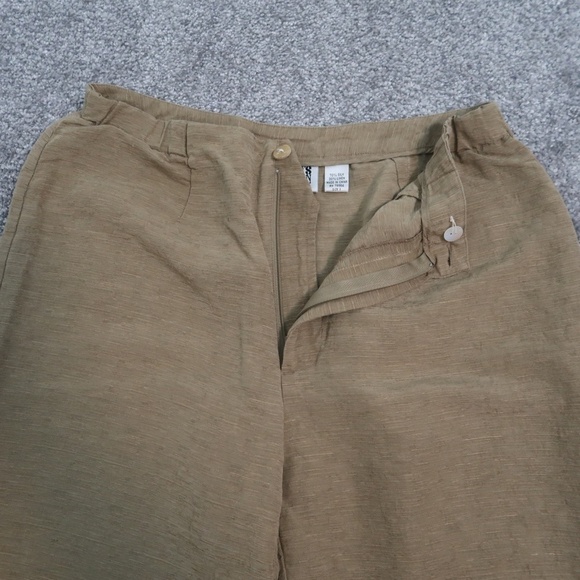 Chicos Design Silk/Linen Blend Ankle Pants Size 1 Green Straight - Picture 4 of 14